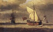 VELDE, Willem van de, the Younger The Yacht Royal Escape Close-hauled in a Breeze oil on canvas